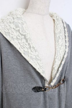 画像3: axes femme / ビットフードレースアカーディガン M グレー Y-25-11-26-056-AX-TO-SZ-ZY