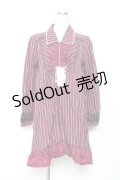 axes femme / ストライプシャツワンピース M ワイン Y-25-11-26-059-AX-TO-SZ-ZI