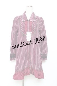axes femme / ストライプシャツワンピース M ワイン Y-25-11-26-059-AX-TO-SZ-ZI