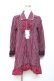画像1: axes femme / ストライプシャツワンピース M ワイン Y-25-11-26-059-AX-TO-SZ-ZY (1)