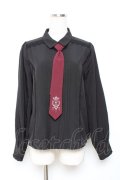 axes femme / 刺繍ネクタイ付ブラウス  黒 Y-25-11-26-063-AX-BL-SZ-ZY