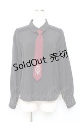 axes femme / 刺繍ネクタイ付ブラウス  黒 Y-25-11-26-063-AX-BL-SZ-ZY