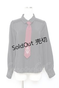 axes femme / 刺繍ネクタイ付ブラウス  黒 Y-25-11-26-063-AX-BL-SZ-ZY