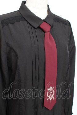 画像3: axes femme / 刺繍ネクタイ付ブラウス  黒 Y-25-11-26-063-AX-BL-SZ-ZY