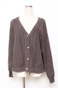 axes femme / バックリボンニットカーデ  グレー Y-25-11-26-065-AX-TO-SZ-ZI