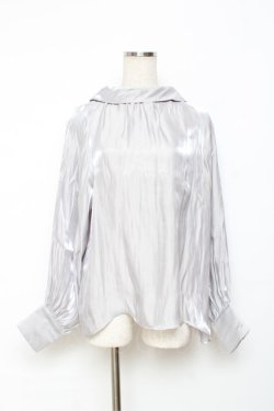 画像1: Moi-meme-Moitie / バックリボンブラウス F シルバー Y-25-11-26-067-MO-BL-SZ-ZY