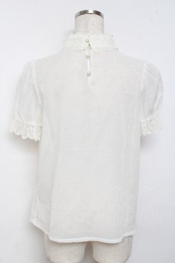 画像2: Moi-meme-Moitie / クロスアーチハイネック半袖ブラウス 2 ホワイト Y-25-11-26-068-MO-TO-SZ-ZY