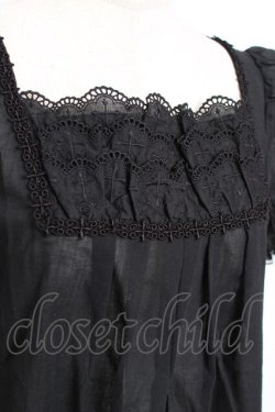 画像4: Moi-meme-Moitie / 逆十字レース半袖ブラウス 2 ブラック Y-25-11-26-069-MO-BL-SZ-ZY