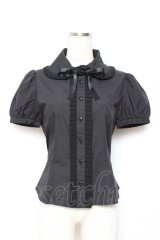 Moi-meme-Moitie / プリーツ半袖ブラウス 2 ブラック Y-25-11-26-070-MO-BL-SZ-ZY