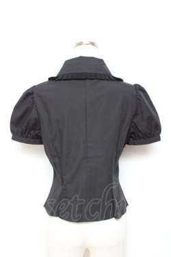 画像2: Moi-meme-Moitie / プリーツ半袖ブラウス 2 ブラック Y-25-11-26-070-MO-BL-SZ-ZY