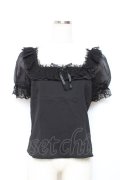 Moi-meme-Moitie / スクエアネックジョーゼットブラウス 2 ブラック Y-25-11-26-071-MO-BL-SZ-ZY