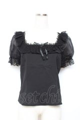 Moi-meme-Moitie / スクエアネックジョーゼットブラウス 2 ブラック Y-25-11-26-071-MO-BL-SZ-ZY