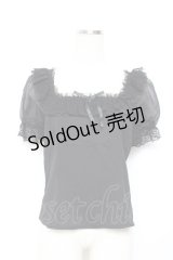 Moi-meme-Moitie / スクエアネックジョーゼットブラウス 2 ブラック Y-25-11-26-071-MO-BL-SZ-ZY