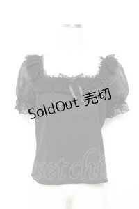 Moi-meme-Moitie / スクエアネックジョーゼットブラウス 2 ブラック Y-25-11-26-071-MO-BL-SZ-ZY