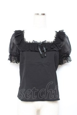 画像1: Moi-meme-Moitie / スクエアネックジョーゼットブラウス 2 ブラック Y-25-11-26-071-MO-BL-SZ-ZY