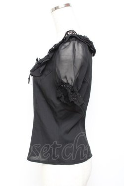 画像2: Moi-meme-Moitie / スクエアネックジョーゼットブラウス 2 ブラック Y-25-11-26-071-MO-BL-SZ-ZY