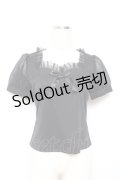 Moi-meme-Moitie / フリルリボンカットソー 2 ブラック Y-25-11-26-072-MO-TO-SZ-ZY