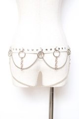 SEX POT ReVeNGe / チェーン付きスカルリングベルト  白 Y-25-11-26-011-SP-ZA-SZ-ZY