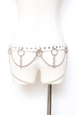 画像1: SEX POT ReVeNGe / チェーン付きスカルリングベルト  白 Y-25-11-26-011-SP-ZA-SZ-ZY