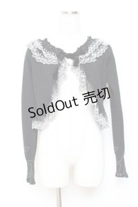 Moi-meme-Moitie / レースフリルニットボレロ 2 ブラック×ホワイト Y-25-11-26-074-MO-TO-SZ-ZY