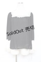 Moi-meme-Moitie / ハイネックレースブラウス M ブラック×ホワイト Y-25-11-26-075-MO-BL-SZ-ZY