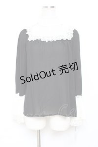 Moi-meme-Moitie / ハイネックレースブラウス M ブラック×ホワイト Y-25-11-26-075-MO-BL-SZ-ZY