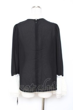 画像2: Moi-meme-Moitie / ハイネックレースブラウス M ブラック×ホワイト Y-25-11-26-075-MO-BL-SZ-ZY