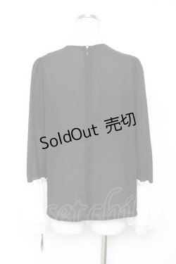 画像2: Moi-meme-Moitie / ハイネックレースブラウス M ブラック×ホワイト Y-25-11-26-075-MO-BL-SZ-ZY