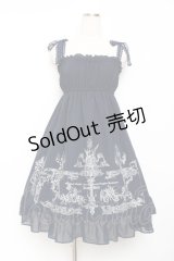 Moi-meme-Moitie / オーナメントテーブルプリントジャンパースカート 2 ネイビー Y-25-11-26-076-MO-OP-SZ-ZY