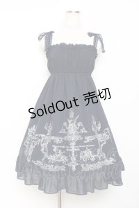 Moi-meme-Moitie / オーナメントテーブルプリントジャンパースカート 2 ネイビー Y-25-11-26-076-MO-OP-SZ-ZY