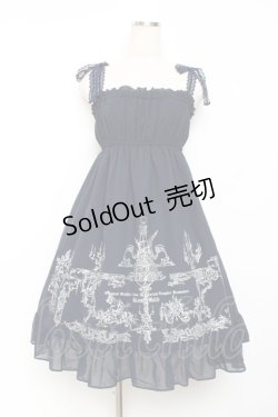 画像1: Moi-meme-Moitie / オーナメントテーブルプリントジャンパースカート 2 ネイビー Y-25-11-26-076-MO-OP-SZ-ZY