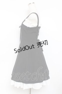 画像2: Moi-meme-Moitie / 編み上げフリルジャンパースカート 2 ブラック×ホワイト Y-25-11-26-077-MO-OP-SZ-ZY