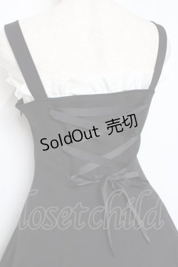 画像4: Moi-meme-Moitie / 編み上げフリルジャンパースカート 2 ブラック×ホワイト Y-25-11-26-077-MO-OP-SZ-ZY