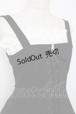 画像5: Moi-meme-Moitie / 編み上げフリルジャンパースカート 2 ブラック×ホワイト Y-25-11-26-077-MO-OP-SZ-ZY