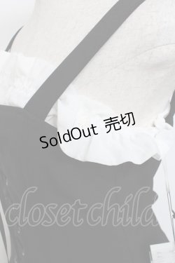 画像8: Moi-meme-Moitie / 編み上げフリルジャンパースカート 2 ブラック×ホワイト Y-25-11-26-077-MO-OP-SZ-ZY