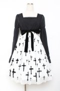 Moi-meme-Moitie / 十字架プリントワンピース 2 ブラックy×ホワイト Y-25-11-26-079-MO-OP-SZ-ZY