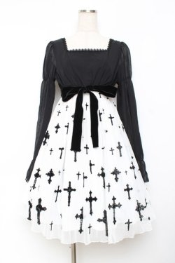 画像1: Moi-meme-Moitie / 十字架プリントワンピース 2 ブラックy×ホワイト Y-25-11-26-079-MO-OP-SZ-ZY