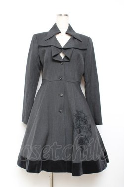 画像1: Moi-meme-Moitie / 十字架フレームプリントコート 2 ブラック Y-25-11-26-080-MO-CO-SZ-ZY