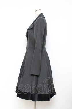 画像2: Moi-meme-Moitie / 十字架フレームプリントコート 2 ブラック Y-25-11-26-080-MO-CO-SZ-ZY