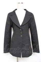 carina e Arle quin / 後ろ編み上げプリーツジャケット  黒 Y-25-11-26-081-LO-JA-SZ-ZY