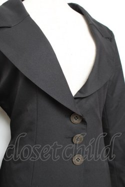 画像4: carina e Arle quin / 後ろ編み上げプリーツジャケット  黒 Y-25-11-26-081-LO-JA-SZ-ZY