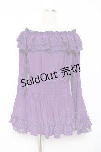 ATELIER PIERROT / Shirring princess sleeve blouse  パープル Y-25-11-26-082-EL-BL-SZ-ZY