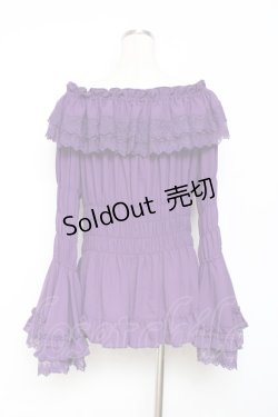 画像2: ATELIER PIERROT / Shirring princess sleeve blouse  パープル Y-25-11-26-082-EL-BL-SZ-ZY