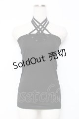 SEX POT ReVeNGe / クロスホルタートップス M 黒 Y-25-11-26-083-SP-TO-SZ-ZY