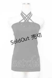 SEX POT ReVeNGe / クロスホルタートップス M 黒 Y-25-11-26-083-SP-TO-SZ-ZY