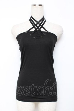 画像1: SEX POT ReVeNGe / クロスホルタートップス M 黒 Y-25-11-26-083-SP-TO-SZ-ZY