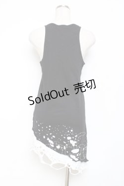 画像2: CIVARIZE / "Bane"Damage tank top 44 黒×白 Y-25-11-26-084-GO-TS-SZ-ZY
