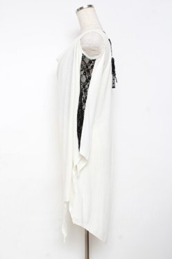 画像2: ALGONQUINS / レース切替変形カットソー F 白×黒 Y-25-11-26-085-AL-JA-SZ-ZY