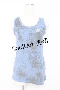 ALGONQUINS / 王冠刺繍タイダイタンク F 青 Y-25-11-26-087-AL-TO-SZ-ZS