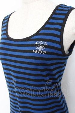 画像3: ALGONQUINS / ロゴ刺繍ボーダータンク F 青×黒 Y-25-11-26-088-AL-TO-SZ-ZY